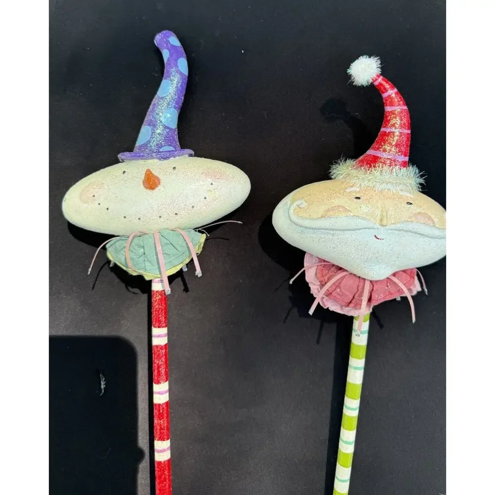 2 Midwest Of Cannon Falls Snowman Whimsical Christmas ornaments -Lo10